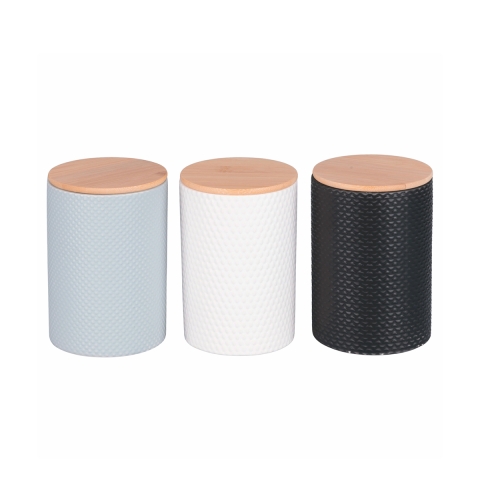 Ensemble de 3 pots de cuisine en grès coloré de 750 ml avec couvercle Circle Promotion
