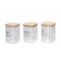ensemble de 3 bocaux en verre 10x14cm pour café, sucre et sel Victionary Promotion
