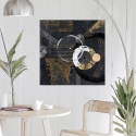 Tableau abstrait noir et or sur toile Canone Arturo Armenti Vente