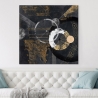 Tableau abstrait noir et or sur toile Canone Arturo Armenti Remises