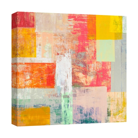 Tableau abstrait coloré sur toile canvas Estate lontana Italo Corrado Promotion