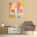 Tableau abstrait coloré sur toile canvas Estate lontana Italo Corrado Remises