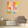 Tableau abstrait coloré sur toile canvas Estate lontana Italo Corrado Remises