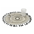Ensemble de 6 sets de table décoratifs design géométrique 38cm Noir avec franges Promotion