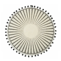 Ensemble de 6 sets de table ronds avec pompons design géométrique 38 cm Noir Vente