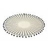 Ensemble de 6 sets de table ronds avec pompons design géométrique 38 cm Noir Offre