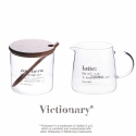 Ensemble pot à lait sucrier en verre avec cuillère et couvercle 320 ml Victionary Remises