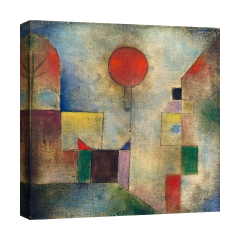 Tableau moderne abstrait impression sur toile canvas Red Balloon Paul Klee Promotion