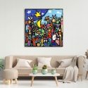 Tableau moderne paysage coloré sur toile Educatissimo Caos Wallas Remises