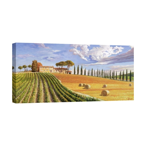 Tableau sur toile paysage contemporain Collines toscanes Adriano Galasso Promotion