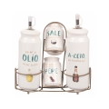 Ensemble de condiments de table huile vinaigre sel poivre épices Le Travisate Promotion