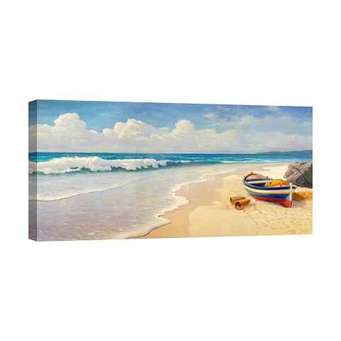 Tableau imprimé sur toile pour salon Vagues sur la plage Adriano Galasso Promotion