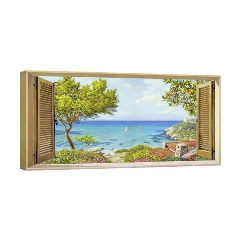 Impression sur toile pour chambre à coucher Finestra sul mare Andrea Del Missier Promotion