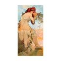 Impression sur toile canvas femme avec motifs floraux Été Alphonse Mucha Offre
