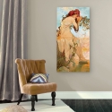 Impression sur toile canvas femme avec motifs floraux Été Alphonse Mucha Vente