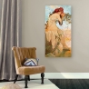 Impression sur toile canvas femme avec motifs floraux Été Alphonse Mucha Vente