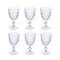 Ensemble de 6 verres transparents en verre travaillé design classique Madame Promotion