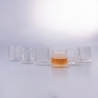 Ensemble de 6 verres à liqueur basculants décor rétro Vintage en verre. Vente