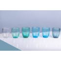 Ensemble de 6 verres à eau bleus en verre soufflé Acapulco Ocean Vente