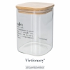 Pot en verre pour sel avec couvercle en bambou 10x10x14 Victionary Offre