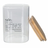 Pot en verre pour sel avec couvercle en bambou 10x10x14 Victionary Remises