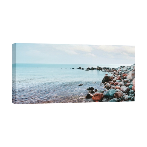 Impression sur toile paysage marin Galets sur la plage Pangea Images Promotion