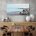 Impression sur toile paysage marin Galets sur la plage Pangea Images Vente