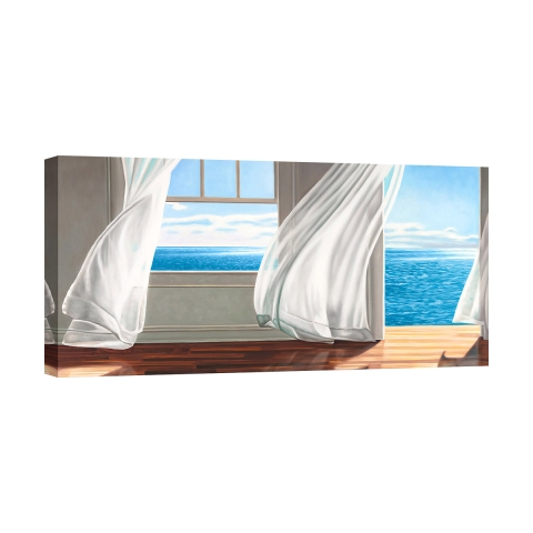 Impression sur toile tableau avec fenêtre sur la mer Ocean Escape Pierre Benson Promotion