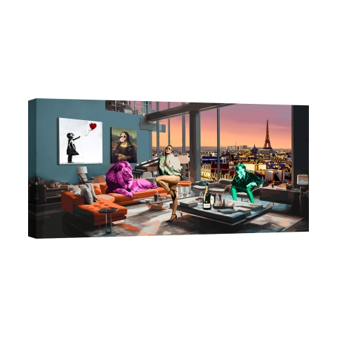 Impression sur toile tableau pop art moderne Surrealofts Paris Gerard Madau Promotion
