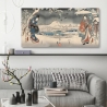 Impression sur toile Paysage enneigé avec une femme et un homme Ando Hiroshige Remises