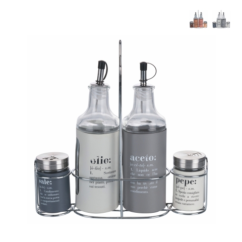 Ensemble de condiments pour huile, sel, vinaigre, épices et poivre de table Victionary Promotion
