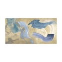 Impression sur toile tableau moderne abstrait Blue Waves on Gold Haru Ikeda Offre