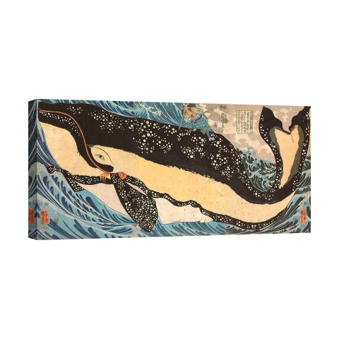 Impression sur toile Miyamoto tue une baleine géante Kuniyoshi Utagawa Promotion