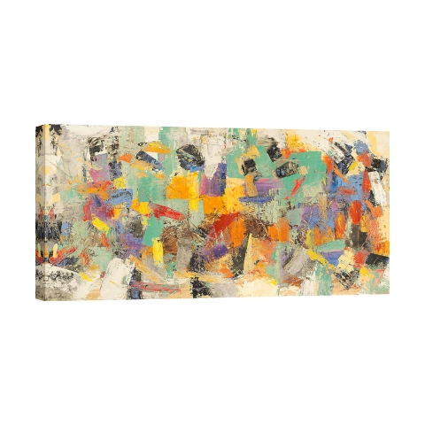 Tableau moderne impression abstraite sur toile Rivoluzione colorata Lucas Promotion