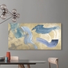 Impression sur toile tableau moderne abstrait Blue Waves on Gold Haru Ikeda Remises