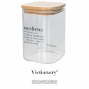 Bocal à sucre en verre avec couvercle en bambou 10x10x14 Victionary Vente