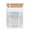 Bocal à sucre en verre avec couvercle en bambou 10x10x14 Victionary Remises