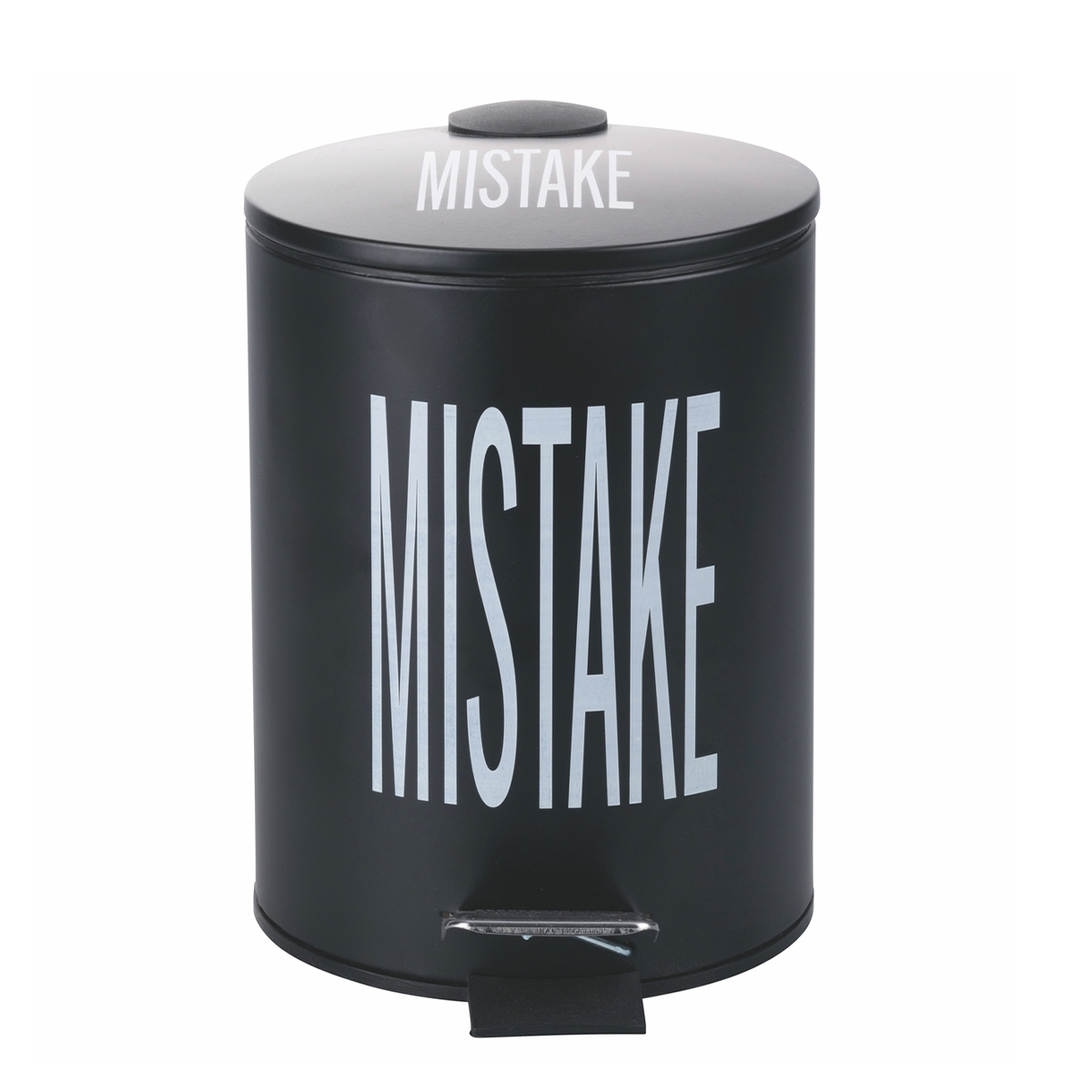 Poubelle noire à pédale avec seau amovible 3L Mistake Bigismore