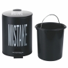 Poubelle noire à pédale avec seau amovible 3L Mistake Bigismore Vente