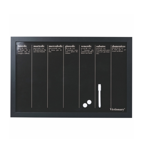 Tableau magnétique noir horizontal hebdomadaire 40x60 cm Week Victionary Promotion