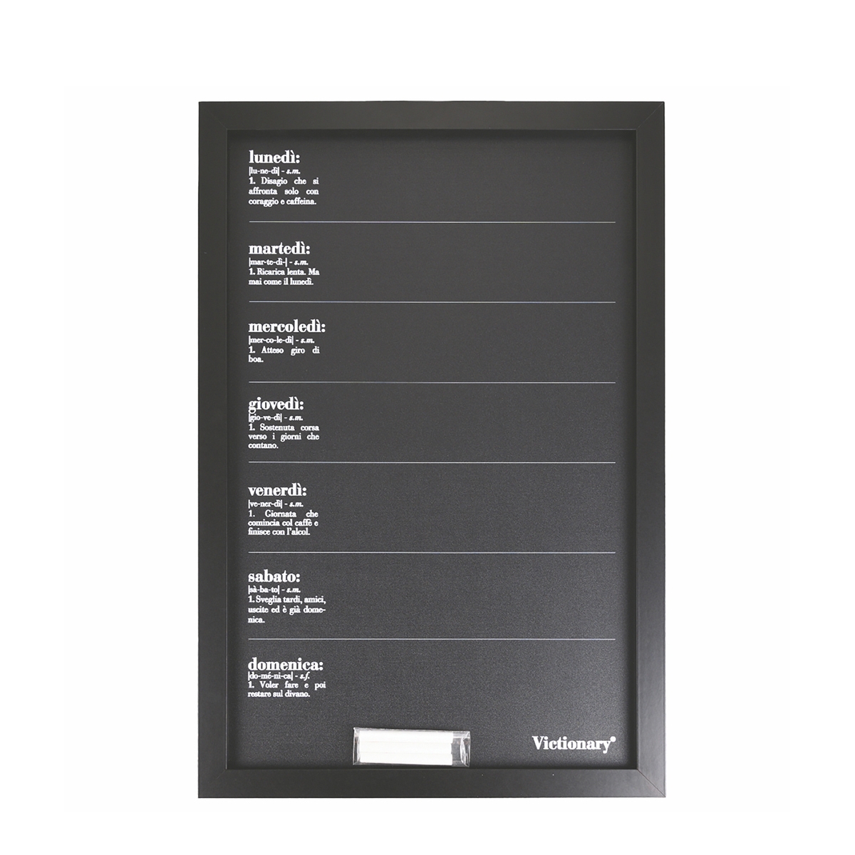 Tableau planificateur hebdomadaire noir vertical 40x60cm avec craies Victionary Week Promotion Tableau planificateur hebdomadaire noir vertical 40x60cm avec craies Victionary Week Promotion