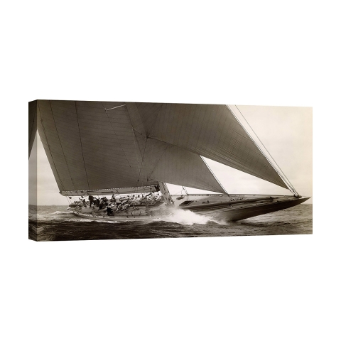Tableau impression voilier vintage J Class Sailboat, 1934 Edwin Levick Promotion
