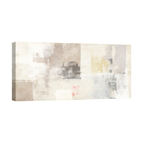 Tableau abstrait beige et blanc impression sur toile Natural Ludwig Maun Promotion