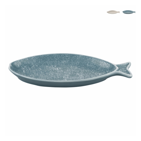 Plat ovale en céramique design marin 24x10,5 Kos Promotion