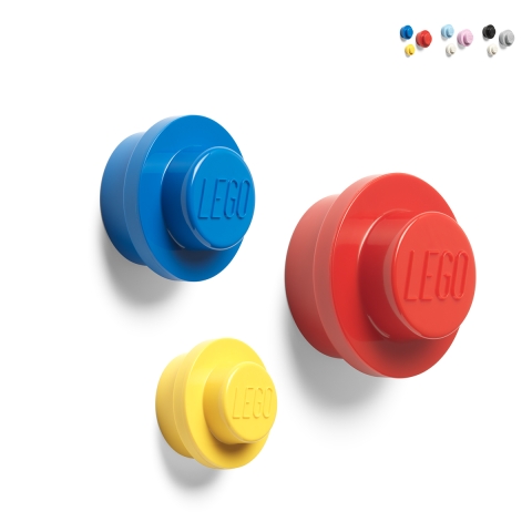 Set de 3 patères murales rondes colorées L-M-S LEGO Promotion