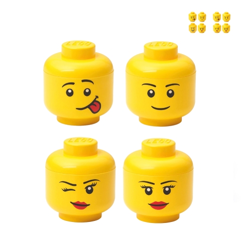 Ensemble de contenants empilables tête LEGO Storage Head Mini Set 4 Promotion
