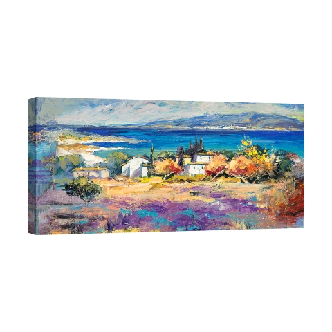 Tableau sur toile paysage marin Côte méditerranéenne Luigi Florio Promotion
