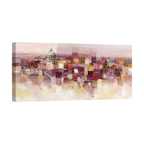 Toile murale Tableau abstrait contemporain Sognando Roma Luigi Florio Promotion