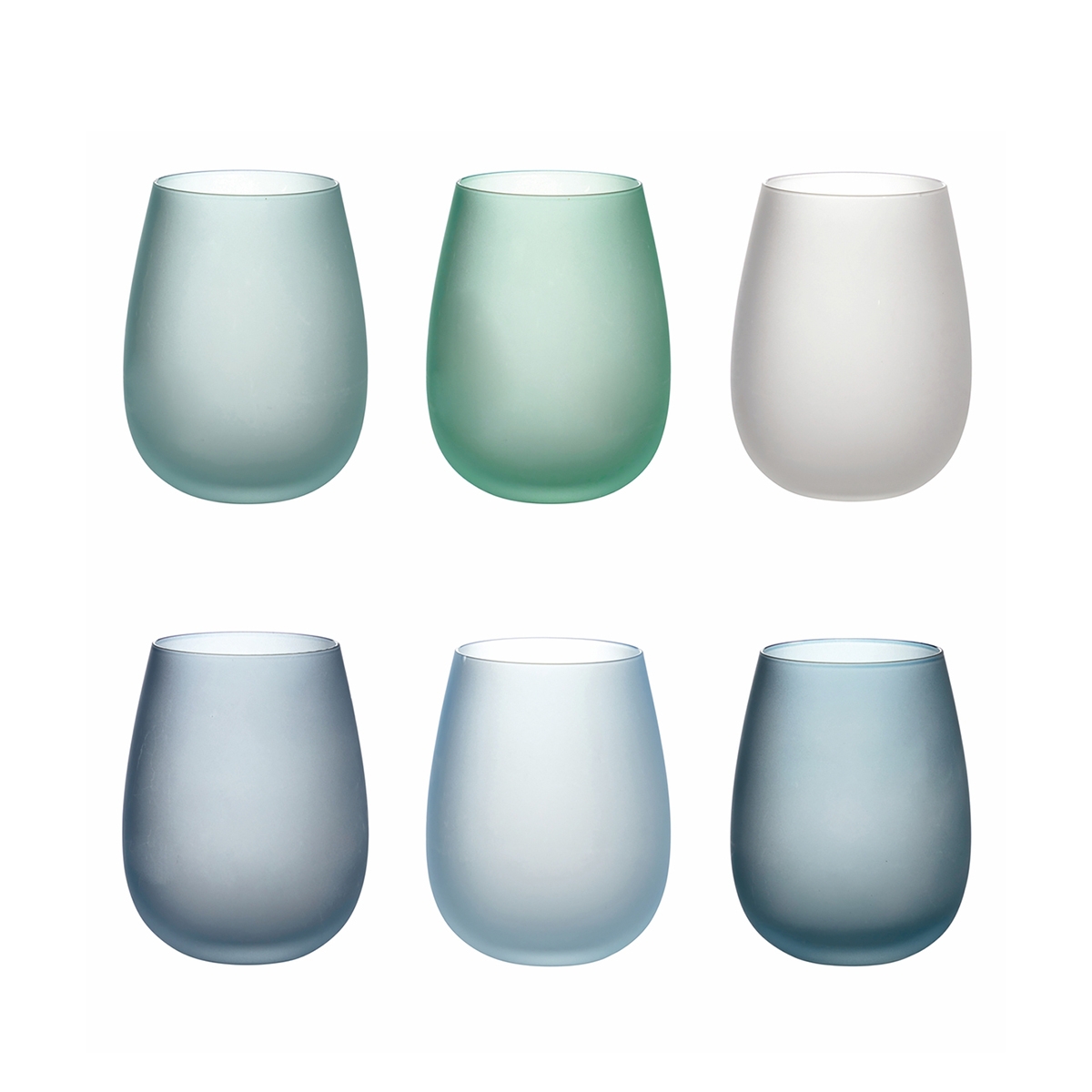 Ensemble de verres en verre bleu effet givré 600ml Happy Hour Ocean Promotion Ensemble de verres en verre bleu effet givré 600ml Happy Hour Ocean Promotion