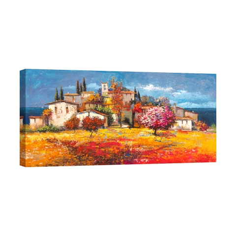 Impression sur toile paysage campagne Borgo sul mare Luigi Florio Promotion